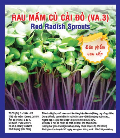 Rau mầm củ cải đỏ - Việt á Seeds - Công Ty TNHH Phát Triển Nông Nghiệp Việt Á